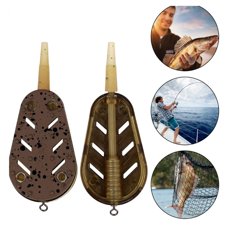 4PCS Carp Fishing Feeder Tool Bait Holder Lead Pendant 20G/30G/40G/50G Bait Cage Basket Bait Rack Tool