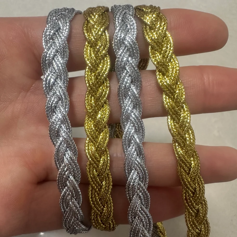 3y Gold Braided Curve Lace Trim Fabric 8mm Wide Centipede Lace Ribbon DIY Garment Sewing Accessories Wedding Home Crafts