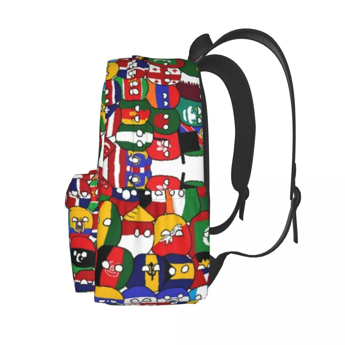 Mochila de dibujos animados de Countryball, mochilas grandes bonitas de tierra para países masculinos, mochilas informales de poliéster para escuela secundaria, mochila de diseño diario