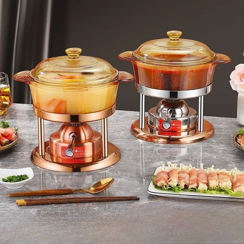 

Маленькая горячая кастрюля, кастрюля из янтарного стекла, надувной котел