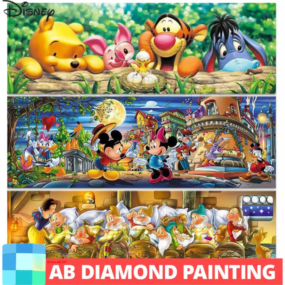 AB Disney Winnie The Pooh Mickey Mouse Seven Dwarfs Diamond Painting Arrivals Cartoon Art 5D DIY Embroidery Mosaic Home Decor