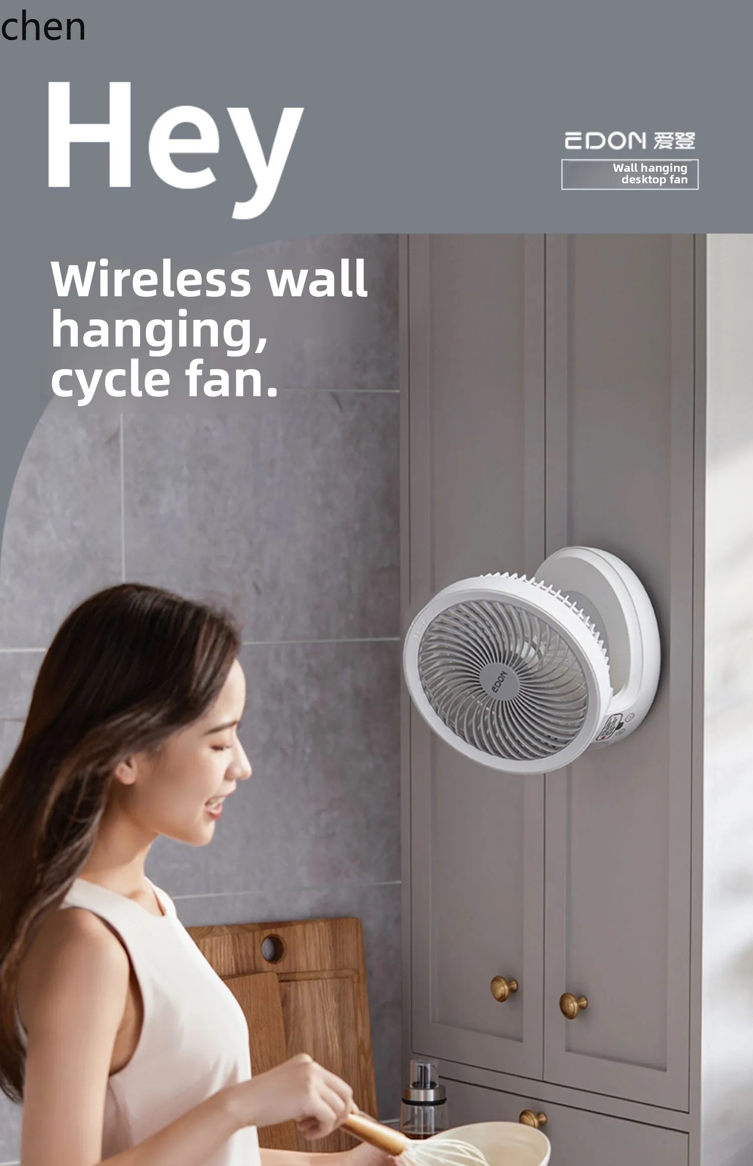 

LXC Suspended Air Circulation Small Desktop Fan Toilet Kitchen Rechargeable Fan Bathroom