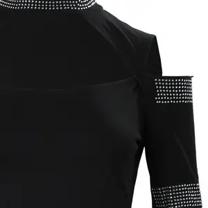 En iyi kadın 2023 bahar soğuk omuz kesme taklidi dekorasyon üst kadın moda günlük uzun kollu tişört yeni günlük t-shirt 8 en çok satan, en soğuk kadın, navlun ücretsiz-no 4