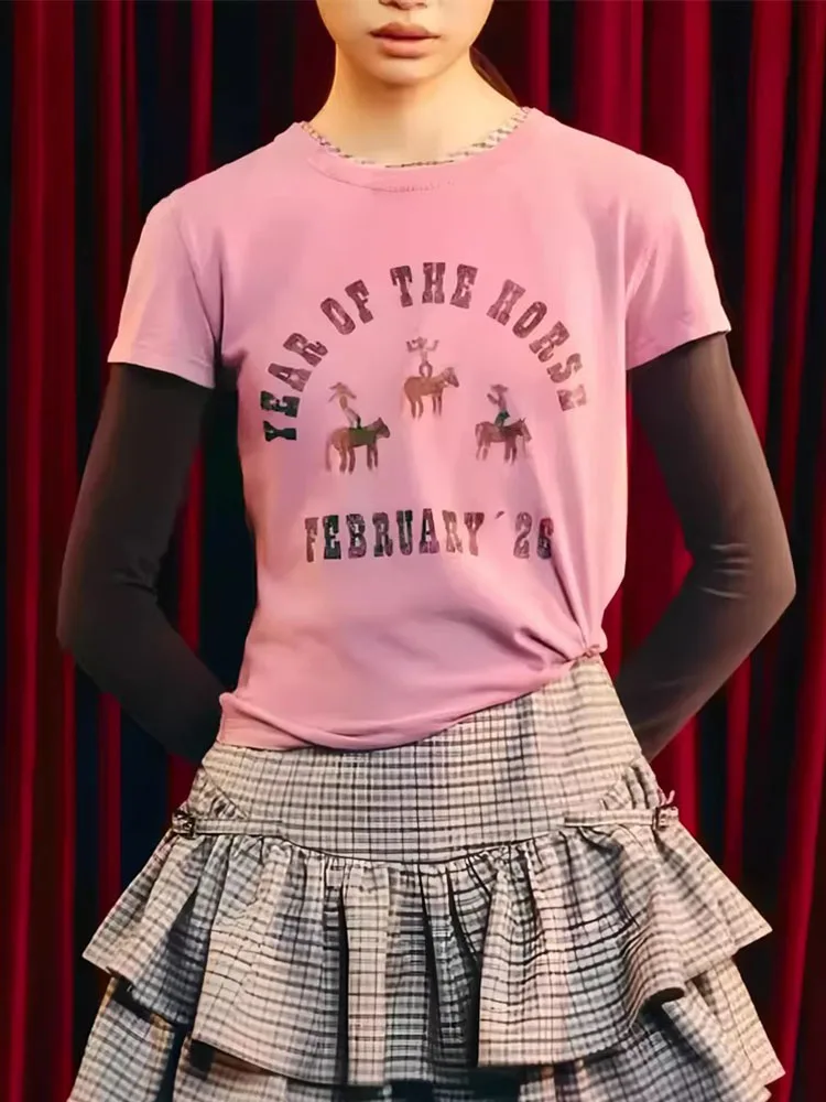 

Новинка: Женская футболка с принтом, модная, повседневная, универсальная, удобная, простая, летняя коллекция 2026, артикул 277022