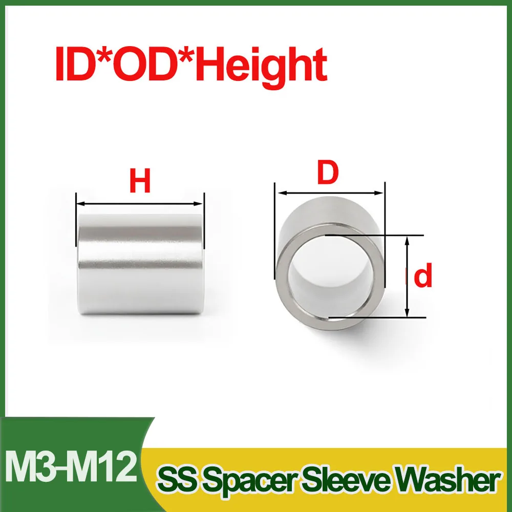 Stainless Steel Hollow Spacer Washer M3-M12 Elevated Isolation Sleeve Bushing Hardware Accessory