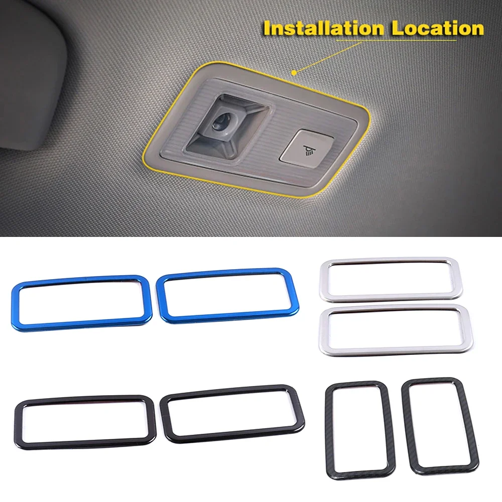 For Volkswagen VW Tiguan MK2 2017-2019 Rear Reading Light Lamp Cover Protectors Molding Trim Stainless Steel Interior Sticker