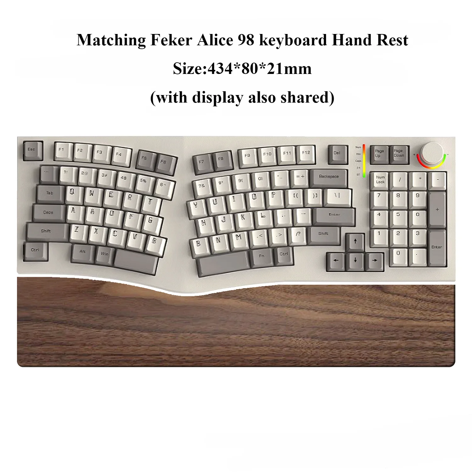 

MiFuny Customized Wodden Keyboard Hand Rest Wrist Rest Ergonomic Keyboard Pad Suitable for Feker Alice 98 Mechanical Keyboards