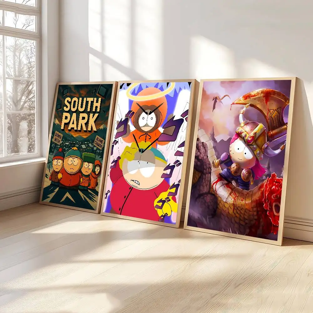 S-South Cartoon Park DIY Sticky Poster Whitepaper Prints Posters Artwork Vintage Decorative Painting