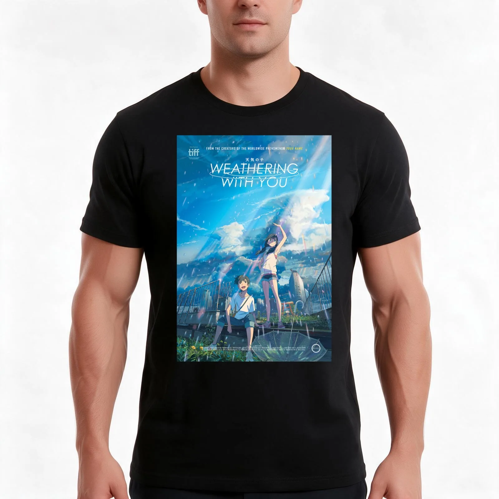 Weathering with you Tenki No Ko T-Shirt, Summer Casual Cotton Tee, Oversized Streetwear Tops, Vintage Graphic Print, 100% Cotton
