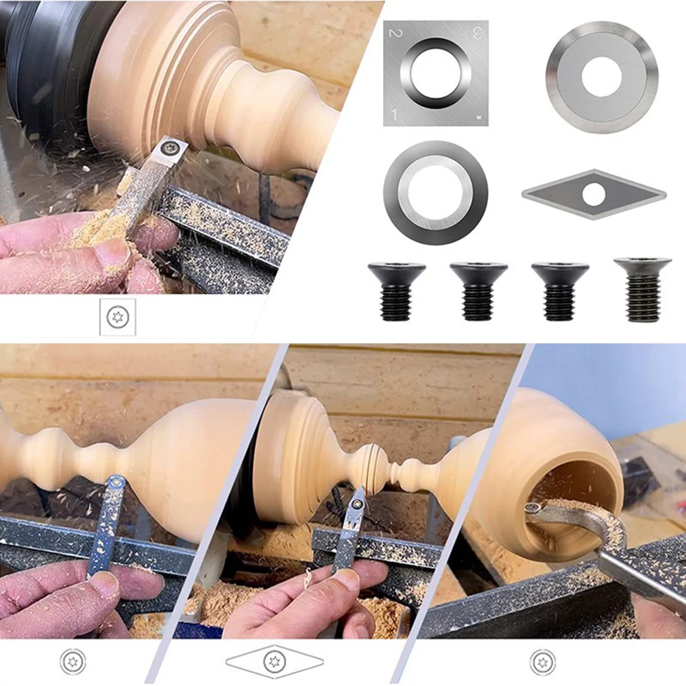 Versatile Carbide Insert Cutter Set for Wood Lathe Turning Achieve Superior Hollowing and Polishing Craftsmanship