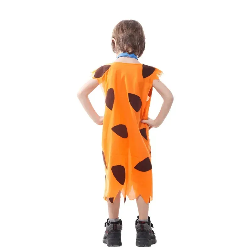 Fred Cosplay Anime  Costumes Adult Kid Primitive Savages  Orange Colthing Carnival Party Halloween SFFS452SFSDFX32025