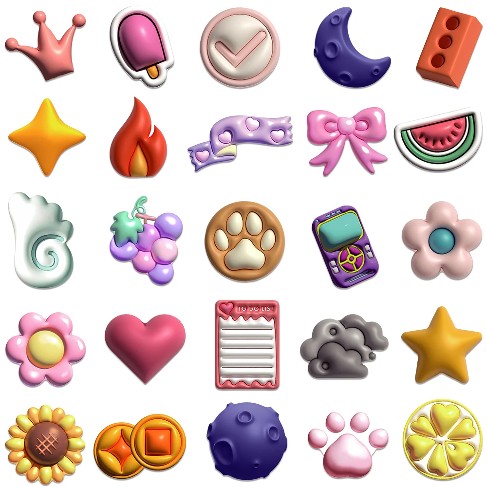 50PCS 3D Style Kawaii Weather Icons Girl Cute Stickers Skateboard Notebook Fridge Phone Bike Luggage Decal Sticker Kids Toy