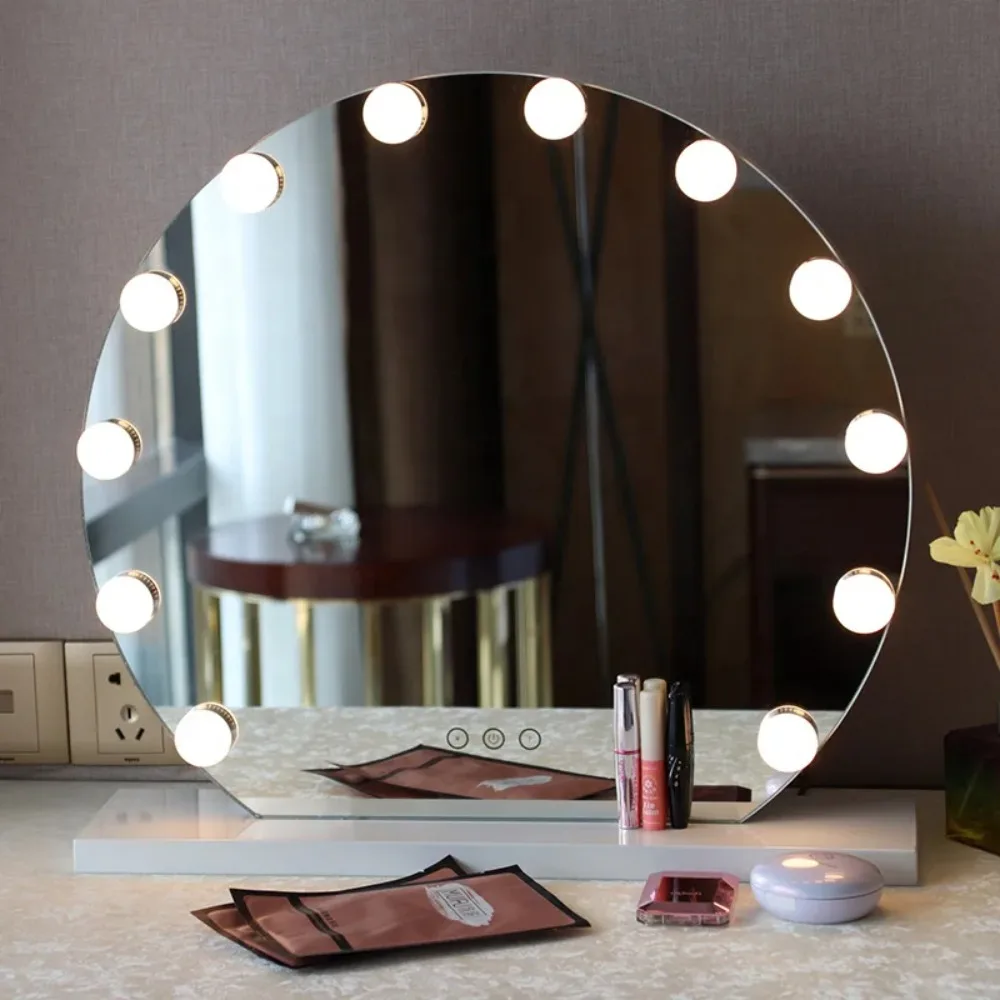 Desktop Makeup Hollywood Mirror 4-6-10 żarówki z hollywoodzkiego światła LED lustro kosmetyczne lustro profesjonalny makijaż Led żarówka lustro