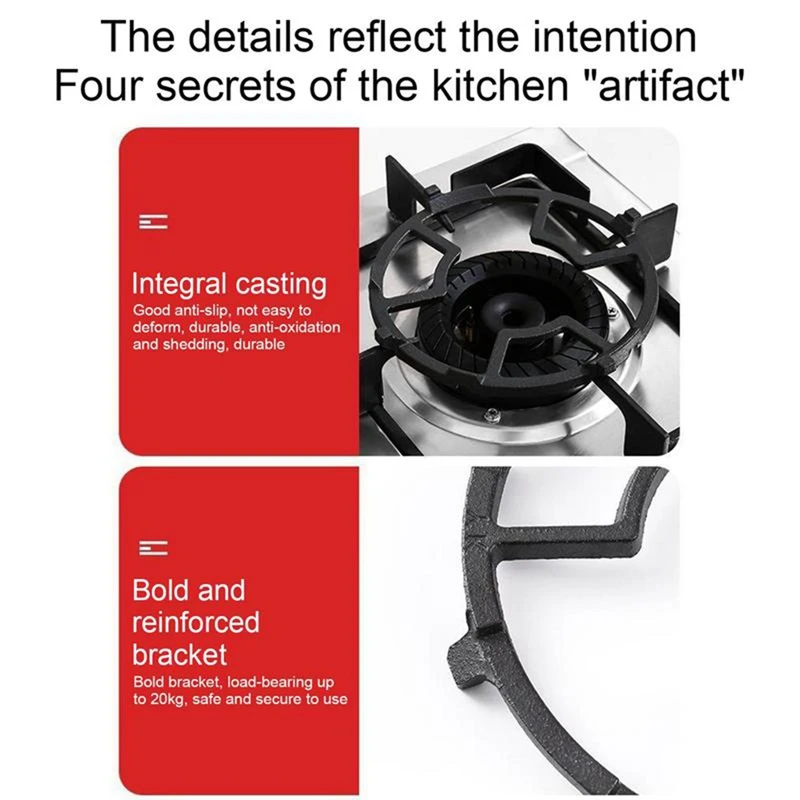 ชั้นวางหม้อขนาดเล็กสำหรับ kompor Gas อุปกรณ์เสริมสำหรับ kompor Gas rak kompor ทำจากเหล็กหล่อใช้ได้ทั่วโลกไม่ลื่น