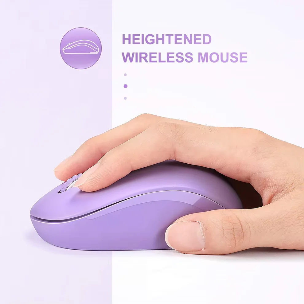 Wireless Mouse 2.4G Noiseless Mouse with USB Receiver Portable Computer Mice for PC Tablet Laptop