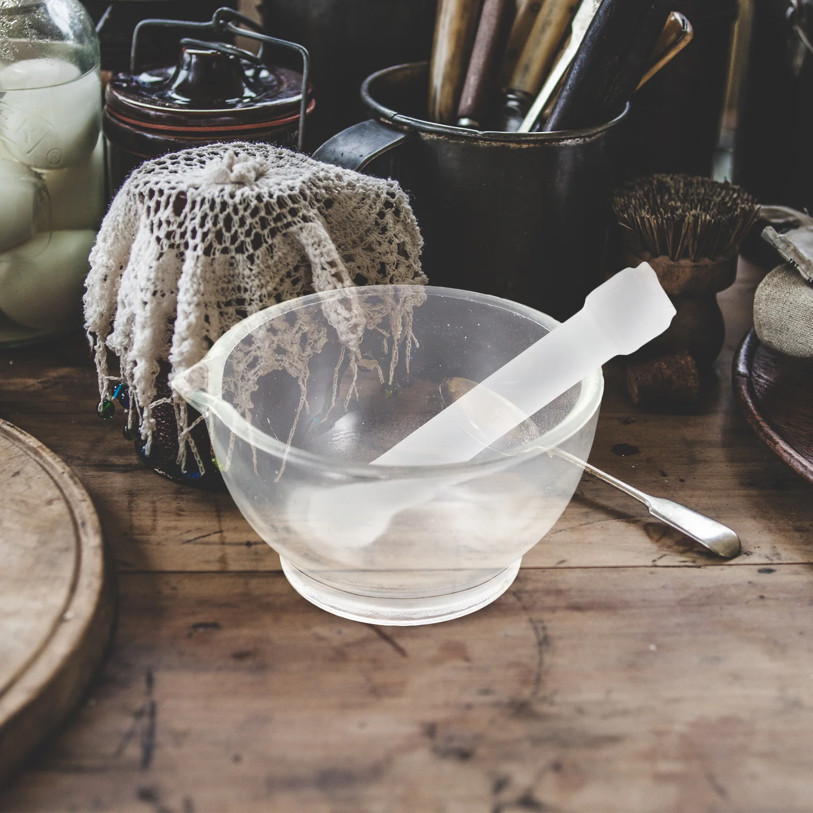 

Glass Mortar and Pestle 90mm Garlic Pounder Spice Grinder Kitchen Supplies for Home Restaurant Pharmacy