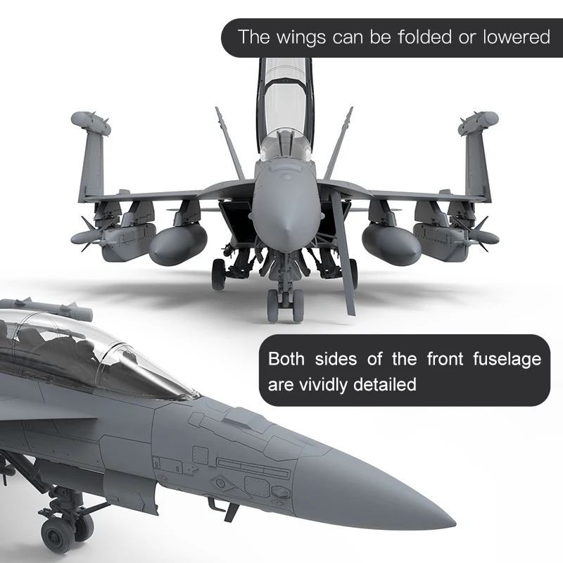 MENG – Kit de modèle assemblé LS-019 Boeing EA-18G Growler, avion d'attaque de guerre électronique 1/48