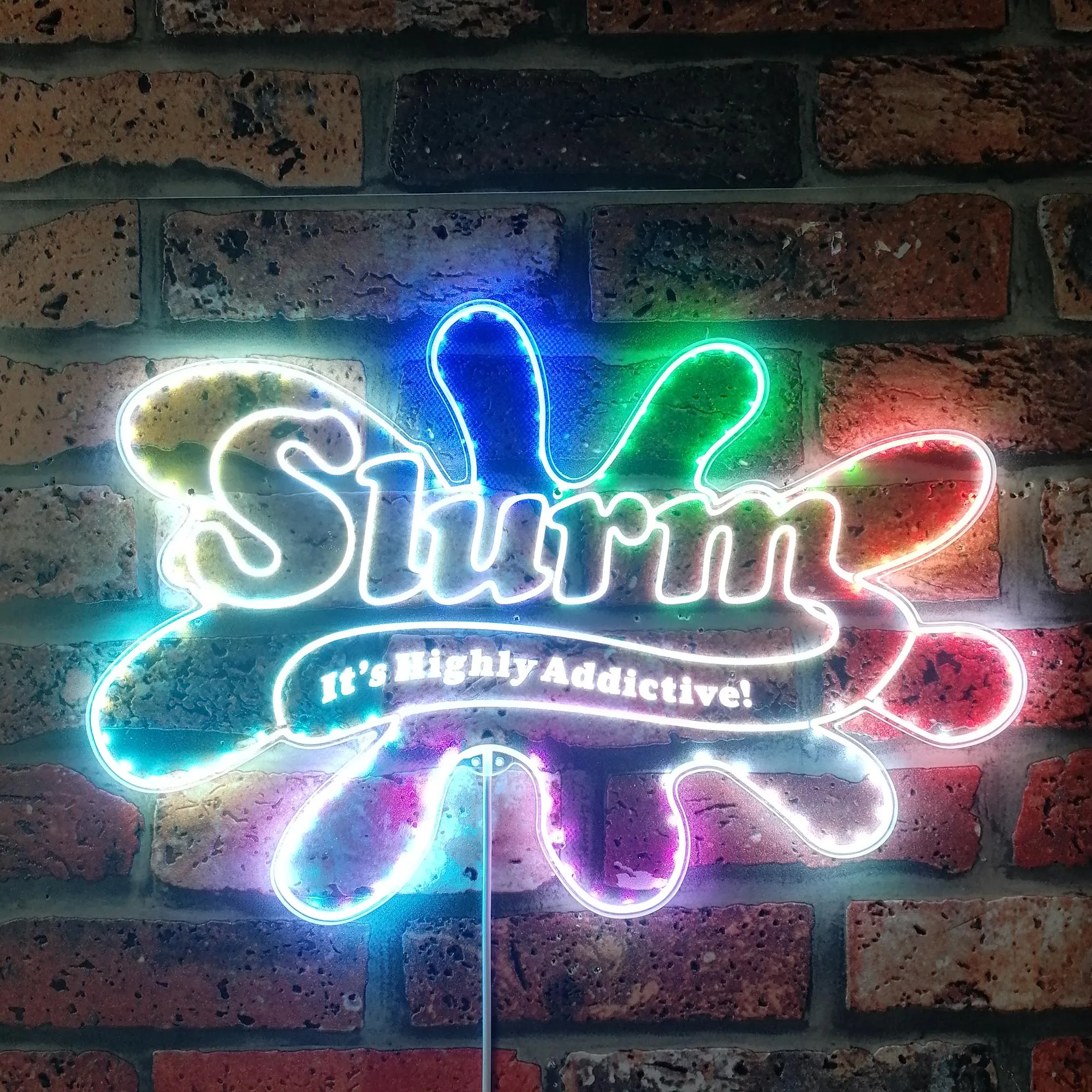 Futurama Slurm Drink Logo Dynamic RGB Edge Lit LED Sign, Game Room Decor, Gaming Night Light