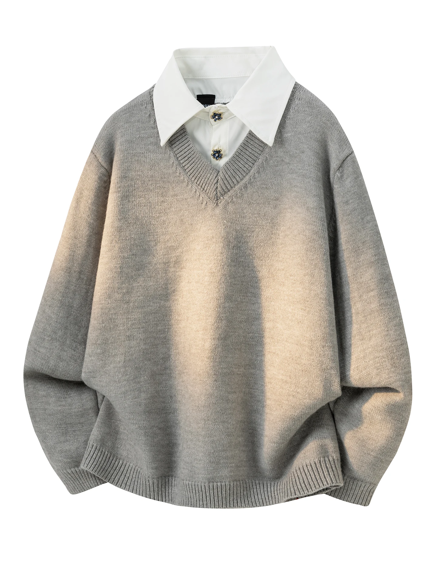 

Мужской вязаный свитер с воротником-стойкой, осенне-зимний, теплый, повседневный, из искусственной шерсти, с длинными рукавами, с капюшоном, легкий в уходе