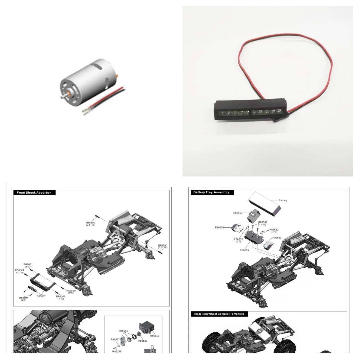 RGT Spare Parts R86698  R86697 P860122 For EX86170 EX86130 EX86160 1/10 RC Electric Remote Control Model Car