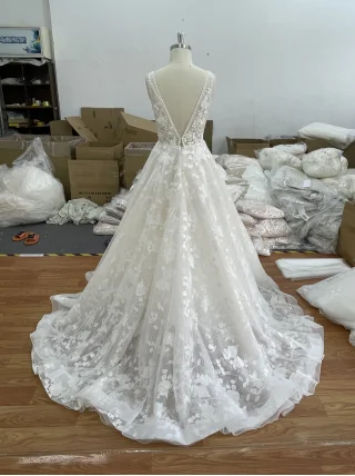 فستان نسائي 2023 فساتين زفاف بوهو رداء Mariage Vestidos De Novia مصنوع حسب الطلب مع زينة دانتيل B18094