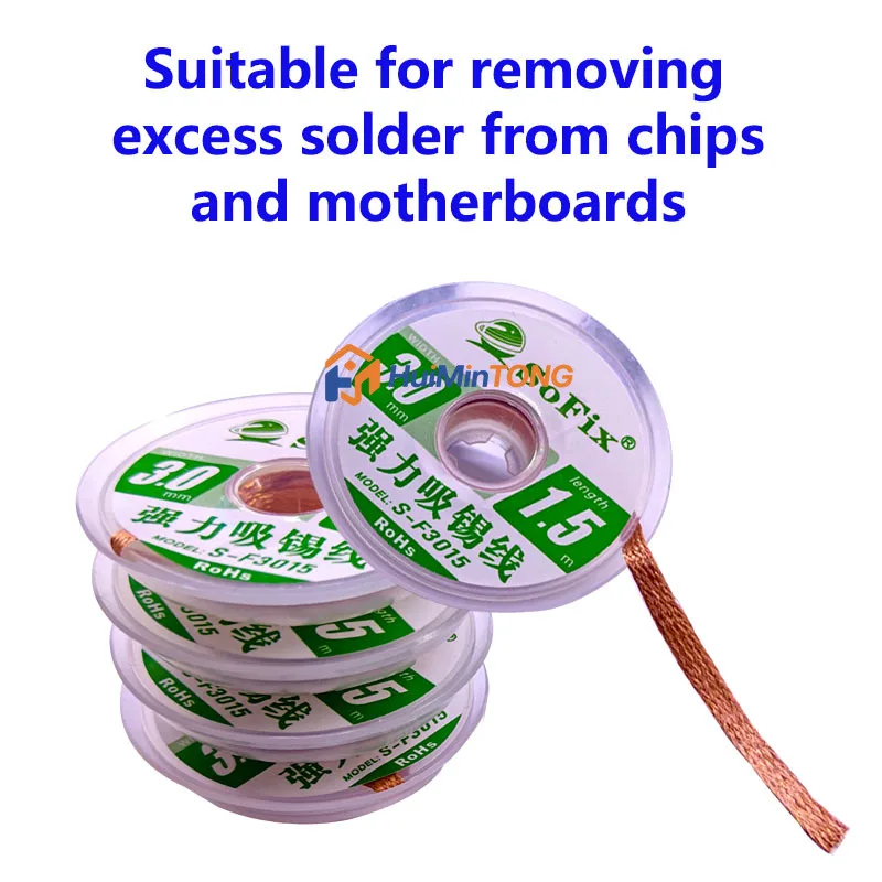 SoFix S‑F3015 Desoldering Wick 3.0mm Width 1.5m Length 5Pc/bag Solder Remover Braid PCB Motherboard Chip Repair Soldering Tool