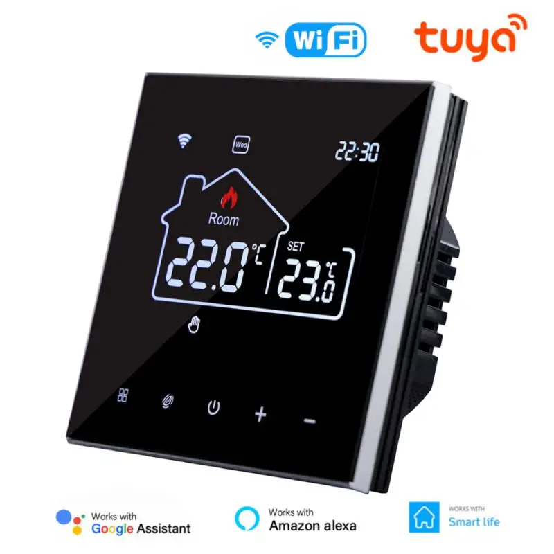 

Tuya Wifi Smart Wireless Home Water Heating Thermostat Wall-mounted Boiler Programmable Thermostat Temperature Control Panel