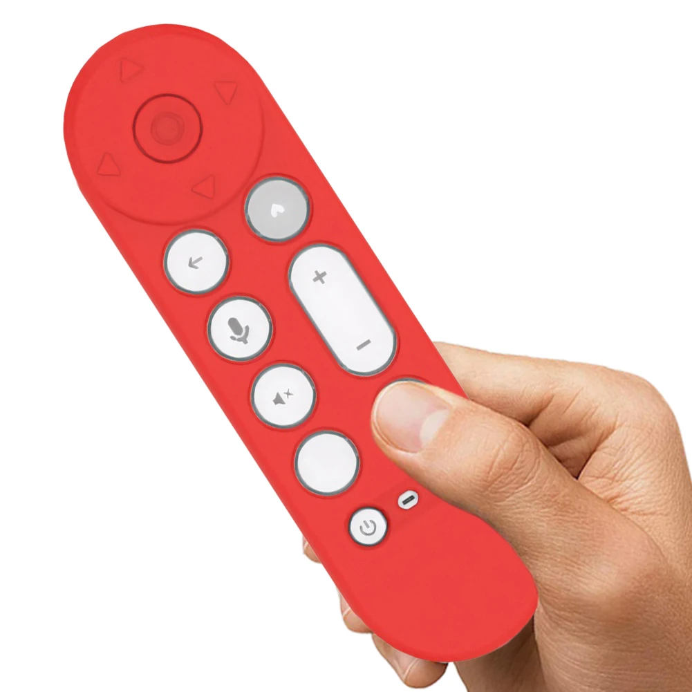Silicone Remote Case Protective Cover Anti-Slip with Lanyard Shockproof Glow in Dark for Google TV Streamer 4K Voice Remote Case