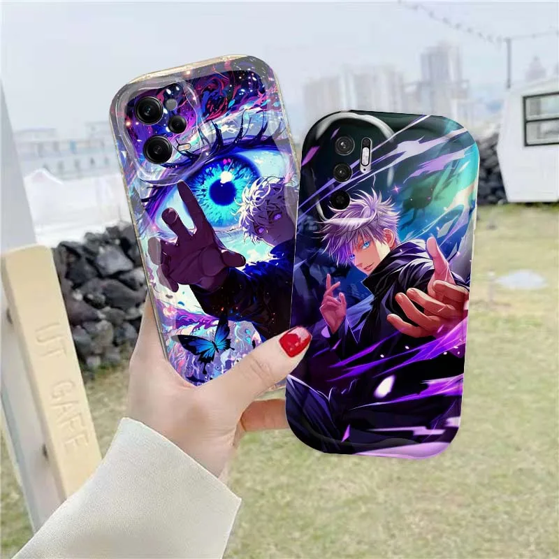 

Cartoon Anime Jujutsu Kaisen Phone Case For Xiaomi Redmi Note 14 13 12 12S 11 10 9 9S 8 Pro Plus 4G 5G Wave Oil Cover Soft