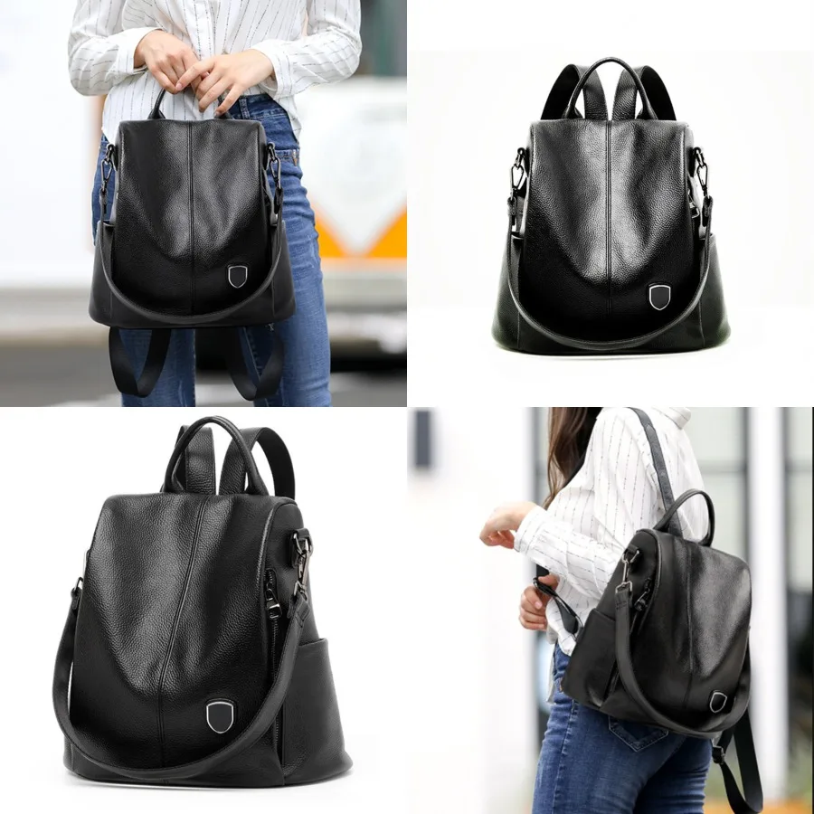 

【Новый стиль】2026: новые женские сумки из натуральной кожи, модные рюкзаки из коровьей кожи, женские сумки в стиле ретро, однотонные, большой вместимости.