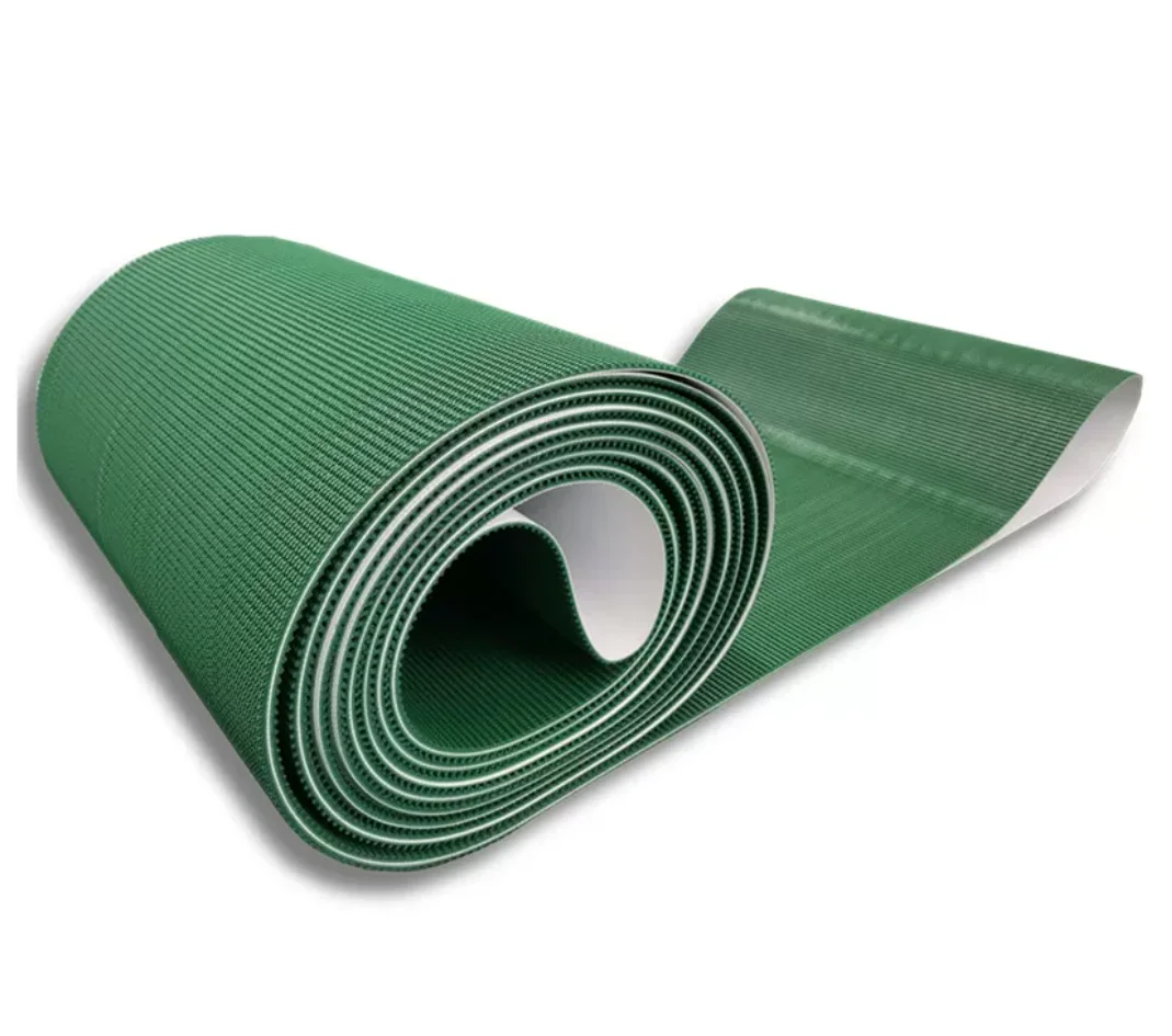 Perimeter: 4000x150x5mm Green PVC Rough-Top Conveyor Belt Anti Slip Wear Resistant Conveyor Belt