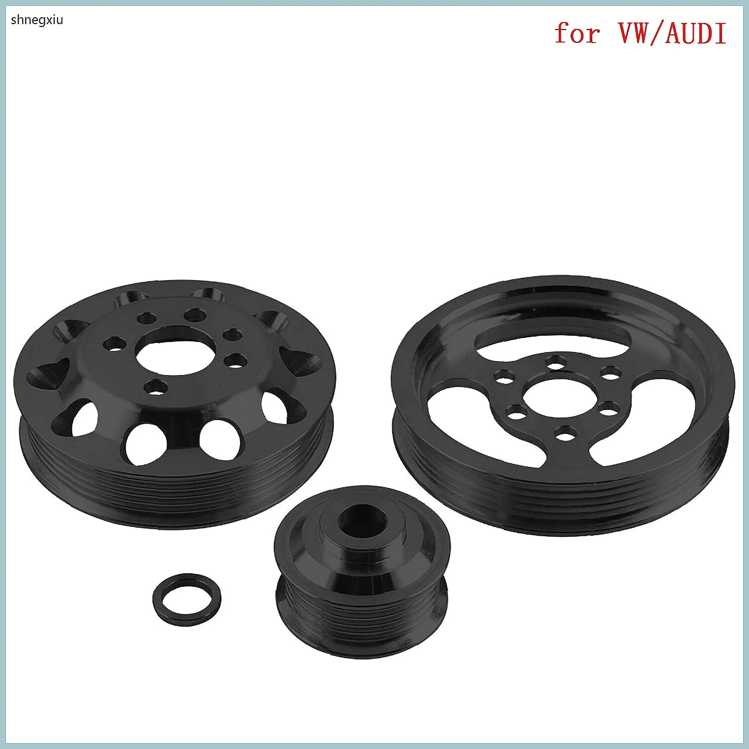 3PCS Underdrive Crank Pulley Kit For VW Jetta Golf GTI 1.8T 2.0L EA888 Gen 2 Engine 1998-2005