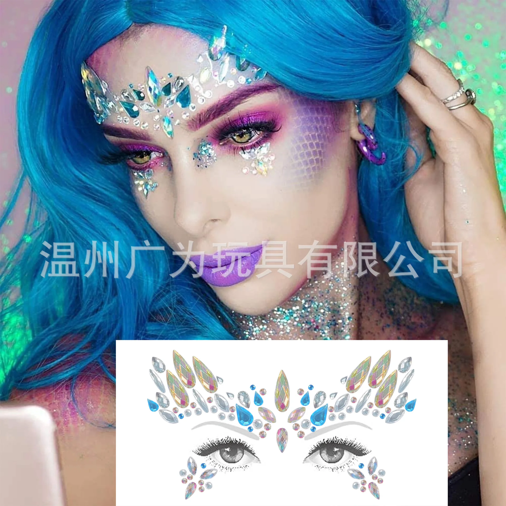 Hot Selling Face Gems Stickers Self Adhesive Rhinestone Crystals for Stage Makeup Costume Party Forehead Eye Decor