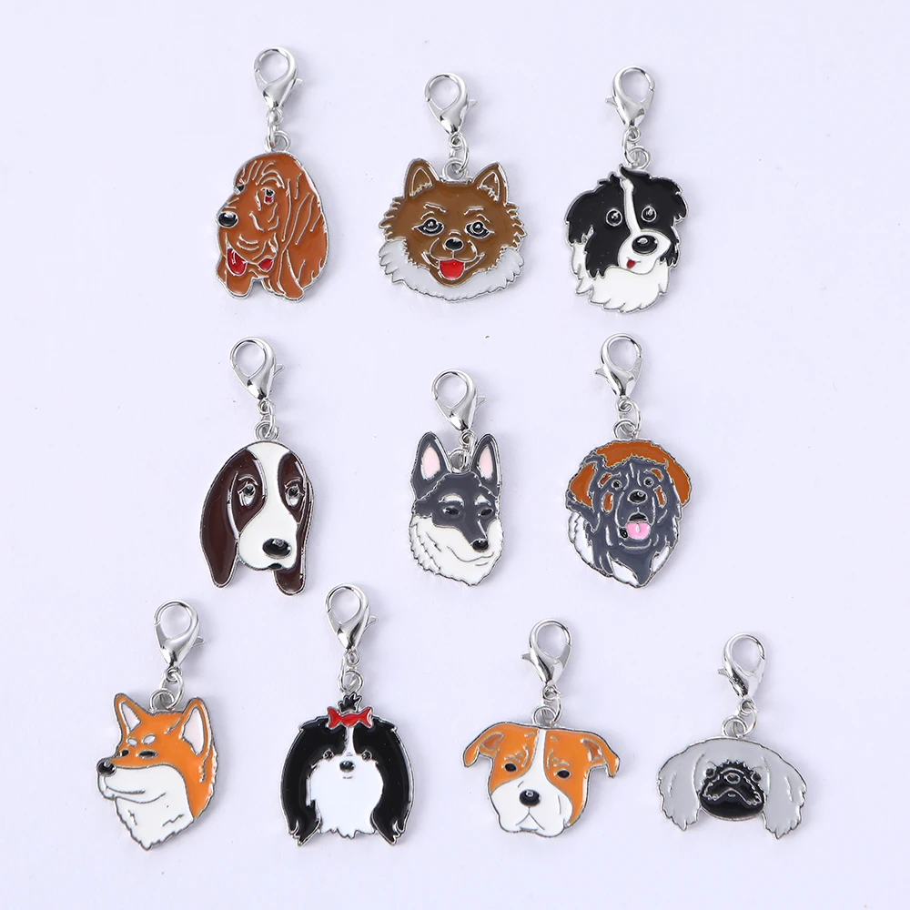 10 Pcs Metal Key Ring Cute Animal Cartoon Keychain Lovely Dog Shape Key Holder Fit Women Men Kids Keys Accessories