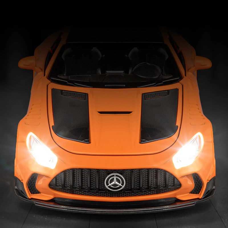 1:22 Mercedes-Benz GTR samochód sportowy symulacja odlewany stop metali Model samochodu dźwięk światło kolekcja dla dzieci zabawki prezenty