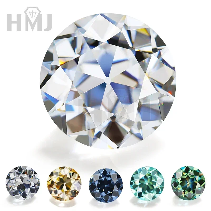 Real Natural Color Moissanite Stone GRA Certificate Old European Cut Loose Gemstones Antique Cut beads for jewelry making