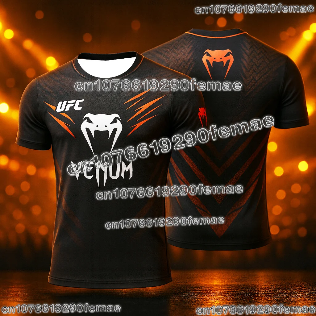 الصيف الرجال UFC ثلاثية الأبعاد مطبوعة التدريب تي شيرت قصير الأكمام ملابس رياضية مريحة عادية س الرقبة للملاكمة MMA الصالة الرياضية تجريب