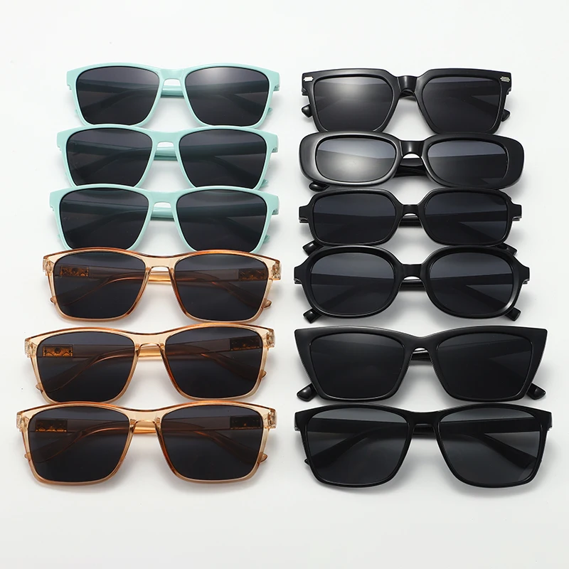 6PCS Black Combination Fashion Versatile Sun Glasses New Trend Summer Travel Sunglasses