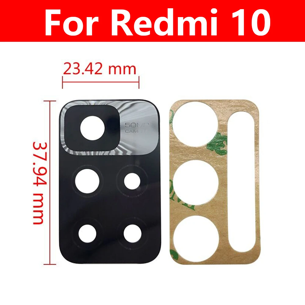 New Back Rear Camera Glass Lens For Xiaomi Redmi 10 Redmi10 10A 10C Camera Glass Lens Replacement Parts