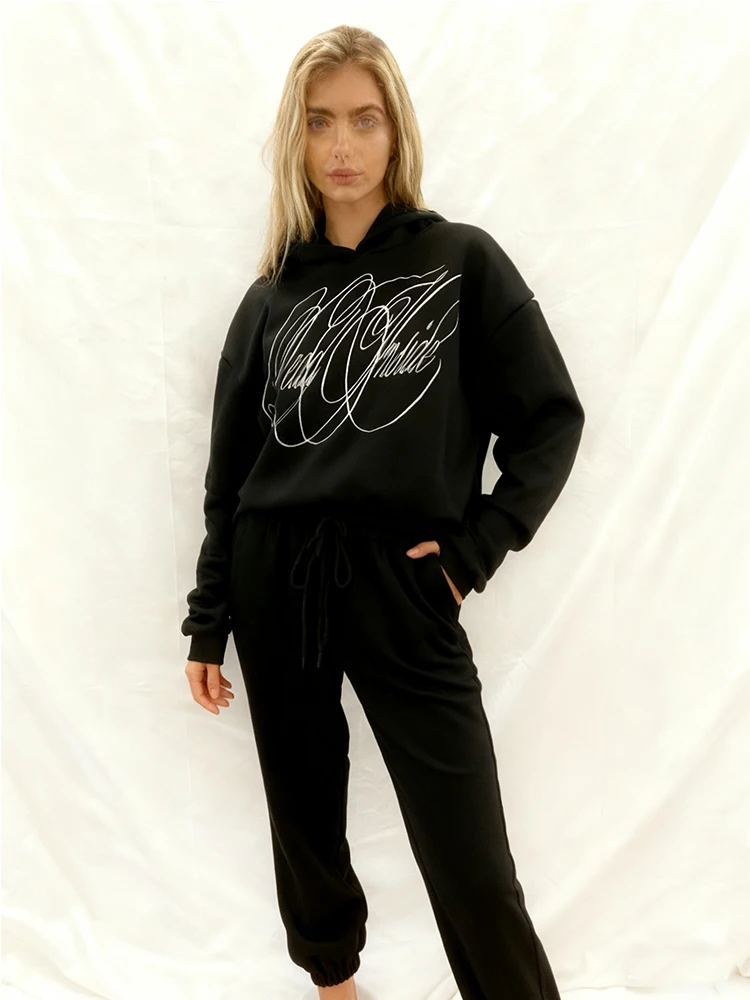 ريترو 2000 القوطية موضة الشارع الاتجاه شخصية طباعة كنزة قطيفة هوديي Y2k الخريف/الشتاء Harajuku ins للجنسين #1