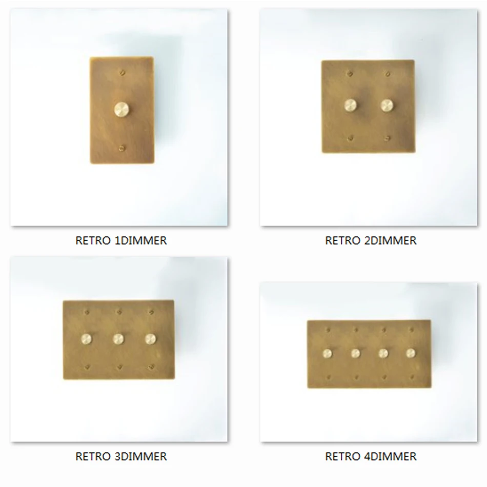 2way Dimmer 110V American Standard LED 50W INC 250W UL Brass Panel Knurled Knob 60Hz