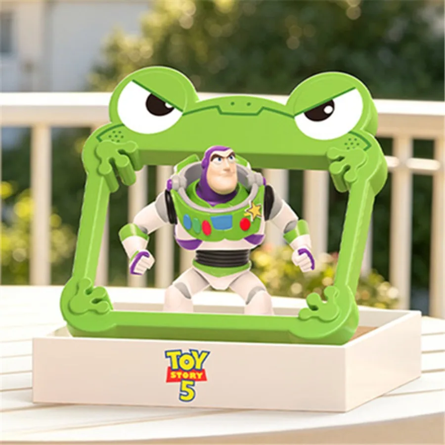 Disney Pixar Lilypad Toy Story Blind Box Woody Figure with Frog Frame Desktop Ornament Gift Buzz Lightyear Collectible Toy view 2