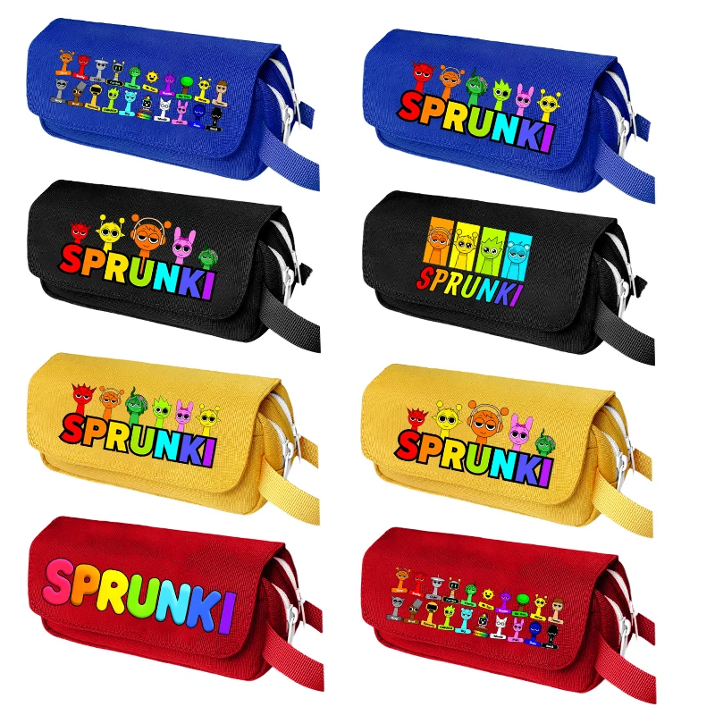 

Sprunki Pencil Case Pen Bag Cartoon Anime Large Capacity Pen Pouch Student Back To School Supplies Stationery Gift Pencil Case