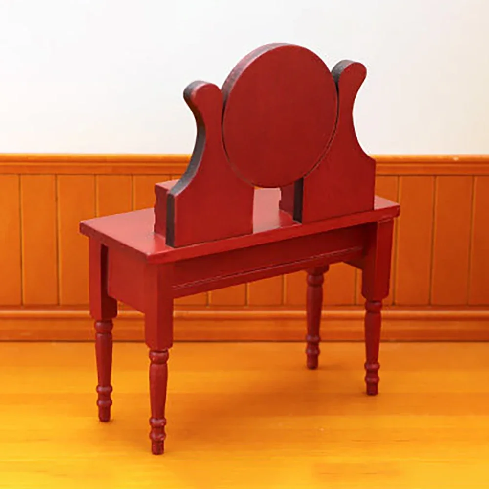 1/12 Dollhouse Miniature Wooden Dresser Mini Dressing Table Model Toys for Doll House Accessories Decoration