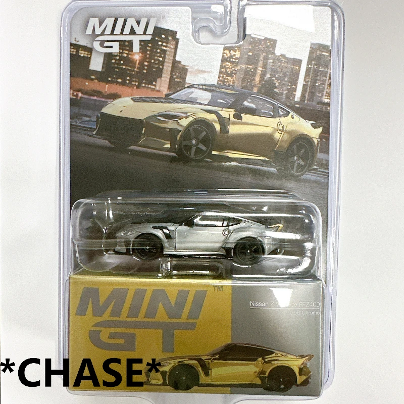 MINIGT 985 *CHASE* 1:64 Nissan Z VeilSide FFZ400 مجموعة نماذج سيارة من الكروم الذهبي #1