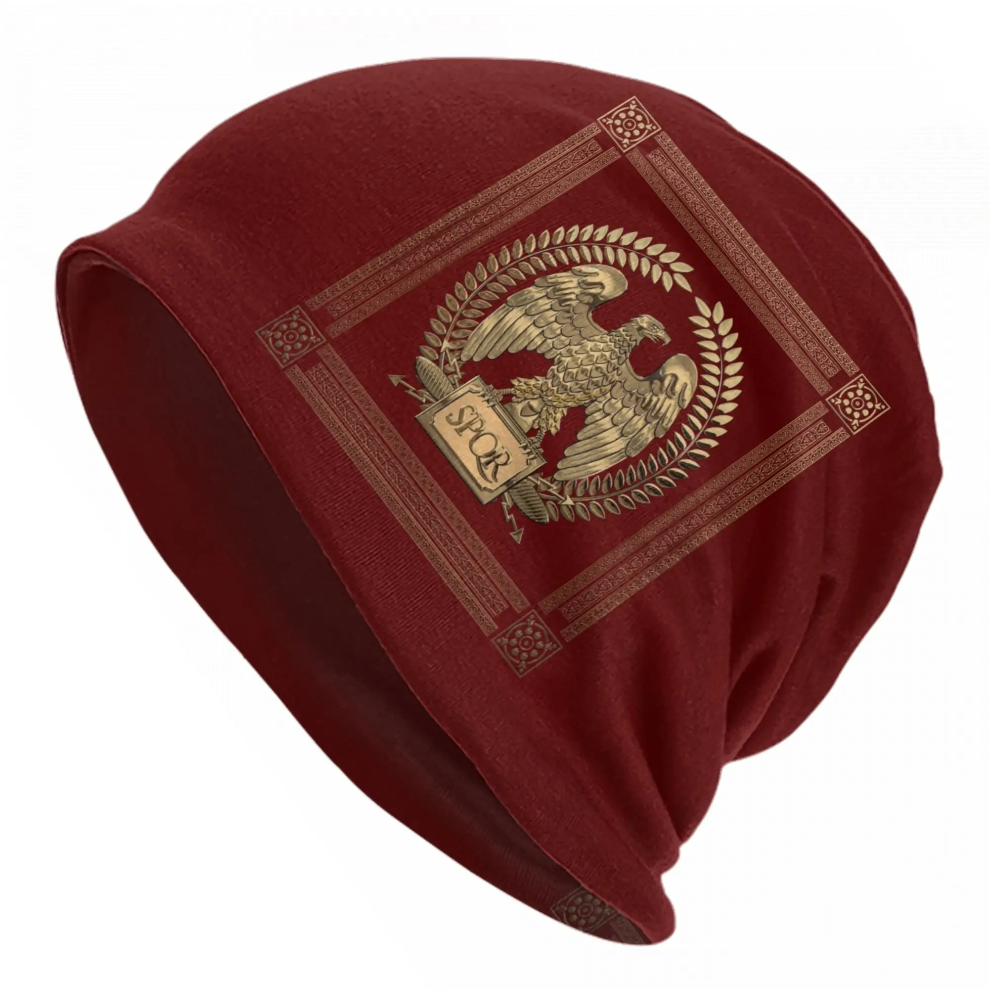 Roman Empire Gold Imperial Eagle Over Red Caps  Fashion Outdoor Skullies Beanies Hats Spring Warm Multifunction Bonnet Hat