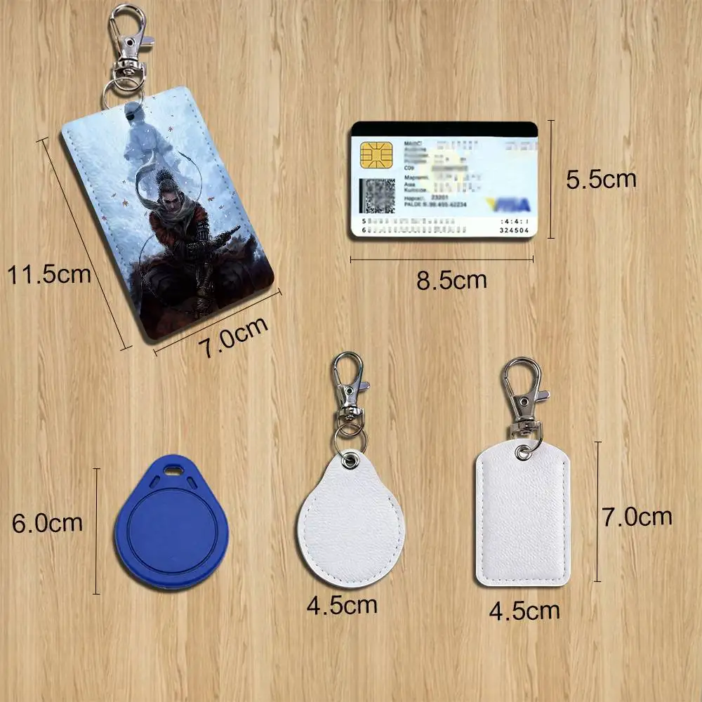 Ninja SEKIRO game Shadows Die Twice Card Holder Keychain Key Ring Door Lock Access Protective Case
