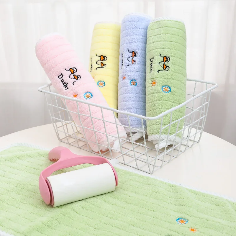 1 set of 5 pcs  children's towels for face washing, home absorbent and soft, kindergarten boys and girls hand and face towels