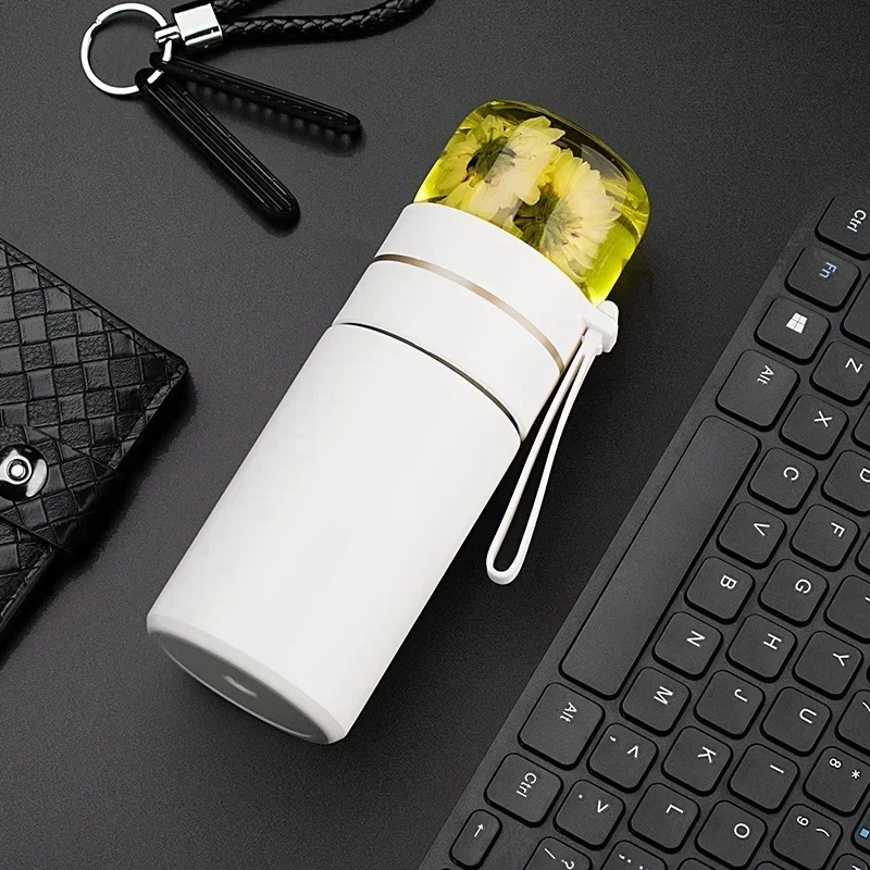 Tea Infuser Bottle Stainless Steel Insulated Thermos Leakproof Water Travel Mug with Strainer for Tea and Coffee Experience