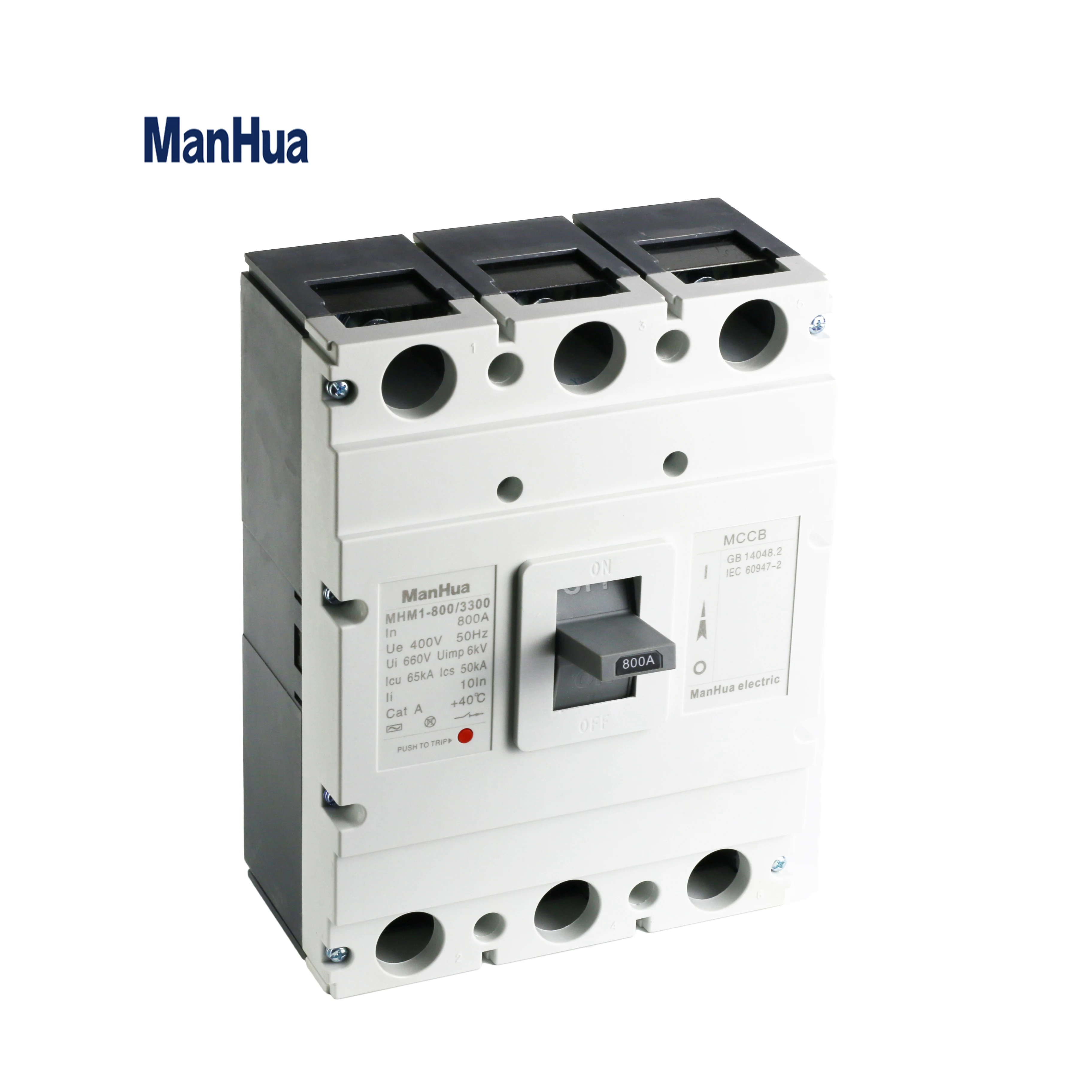 MHM1-800 800Amp 3P Triple Phase Electrical Fixed Switch 18KA AC440V Motor overload protection MCCB Moulded Case Circuit Breaker